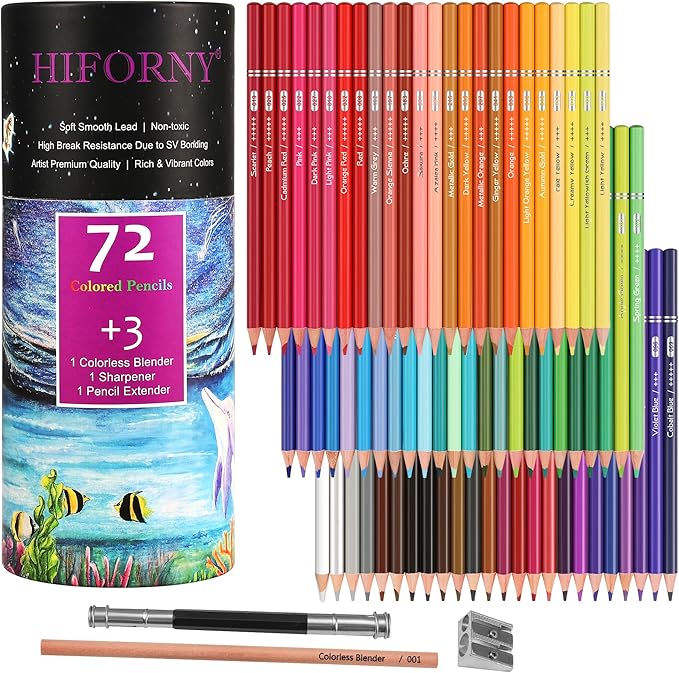 Hiforny 75pcs Colored Pencils Set